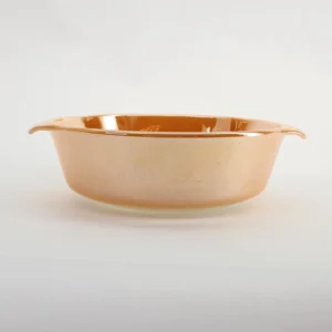 VINTAGE Fire-King Peach Lustre Casserole. 1.5 Quart Anchor Hocking 448. Mid-Century Opal Glass Bakeware