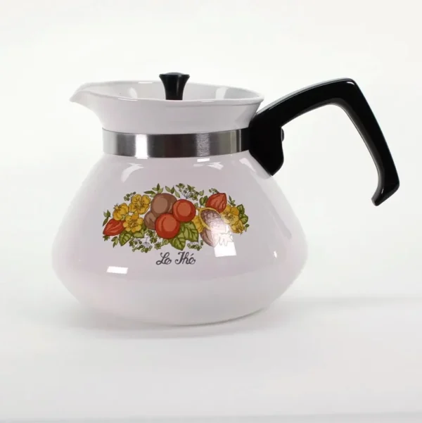 VINTAGE Corning Ware Spice of Life Teapot. Le Thé 6-Cup Stovetop Coffee Pot. French Script. 1970s Retro Kitchenware. - Image 10