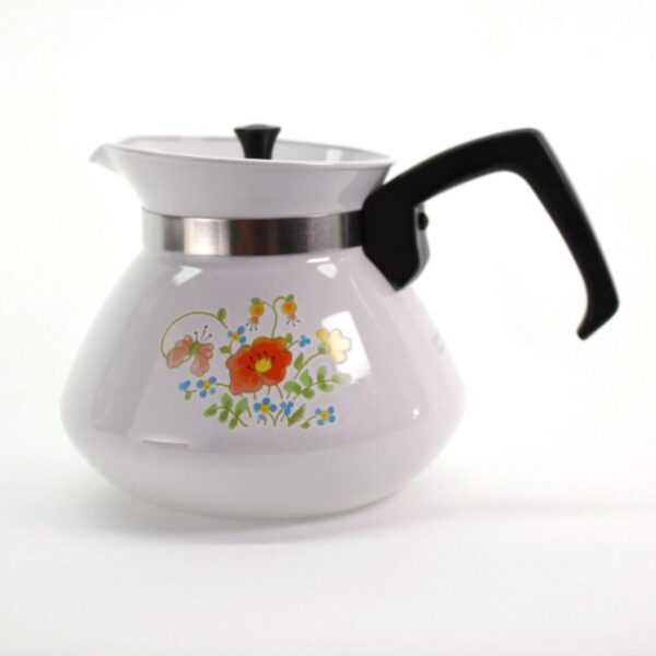 VINTAGE Corning Ware Wildflower Teapot. 6-Cup Stovetop Coffee Pot. 1970s Floral Pyroceram Kettle. Retro Kitchenware. - Image 10