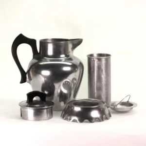 VINTAGE Club Aluminum Drip Coffee Maker. Complete Set with Brew Basket & Lid. Hammered Finish. Made in USA