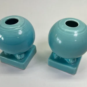 Vintage Fiesta Candle Holders. Turquoise. 1930's.