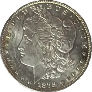 1878 Morgan Silver Dollar. Vintage. MS63 Certified. RARE.