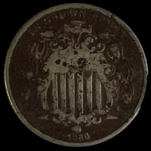 1866 Union Shield Nickel. Rare Coin. Vintage.