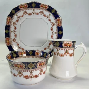 ANTIQUE St Michael 2586 Creamer, Open Sugar, and Plate.  Imari China.