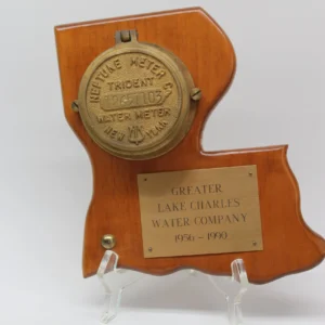 VINTAGE Louisiana Water Meter Plaque w/clock.