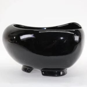 MCM Frankoma Freeform "Blob" Footed Planter 234. Onyx. Made in USA.