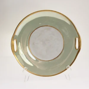 VINTAGE Jade Green Lustreware Serving Platter. Made in Germany.