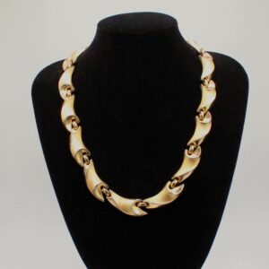MCM Vintage Goldtone Swirl Link Necklace.