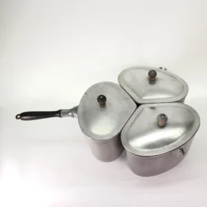 VINTAGE Club Aluminum Trio Saucepan 7-piece Set – Early Efficiency Meets Timeless Charm (M3 Marked)
