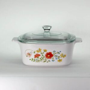 VINTAGE Corning Ware Wildflower Casserole Dish: 1.5 Qt USA Bakeware