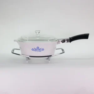 Vintage Corning Ware Blue Cornflower Casserole: 2.5 Qt with Lid, Handle & Stand