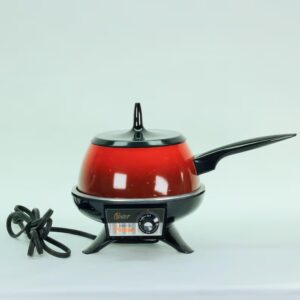 Vintage Oster Electric Fondue Pot – Model 701 – Retro Orange Mid Century Entertaining – Made in USA