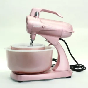 REIMAGINED Sunbeam Mixmaster Model 12 — Reimagined Iridescent Pearl Finish with Coordinating Bowls (1950s)
