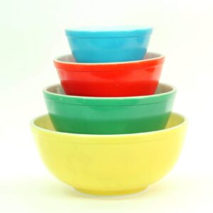 Vintage Pyrex Mixing Bowl Set 401 402 403 404 Primary Color Nesting Bowls