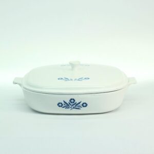 Vintage CorningWare 10" Skillet with Lid • Cornflower Pattern • 1958–1959 Embossed Mark • First Generation